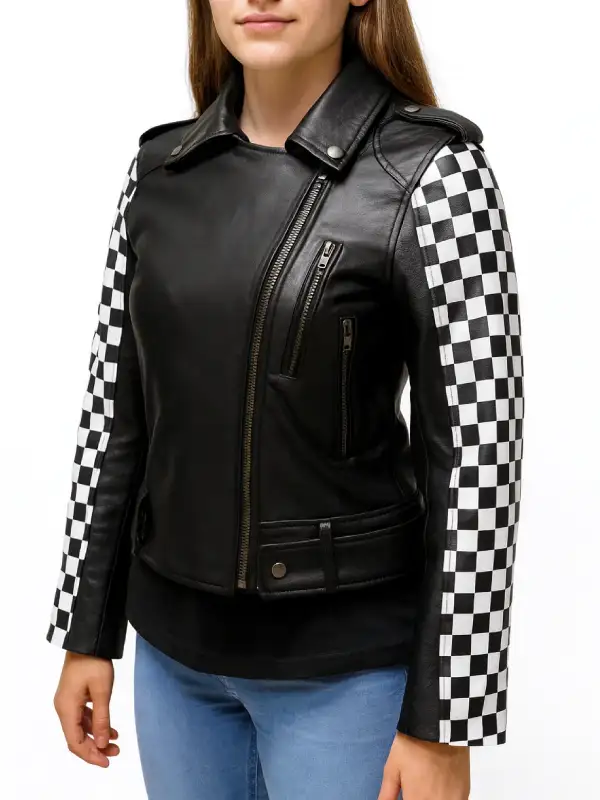 How to Style a Checkered Studded Leather Biker Jacket Like a Total Icon